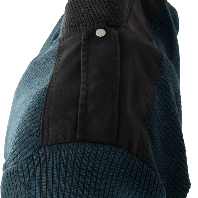 Dutch Commando Wool Sweater Emerald Blue Full Zip, , large image number 6